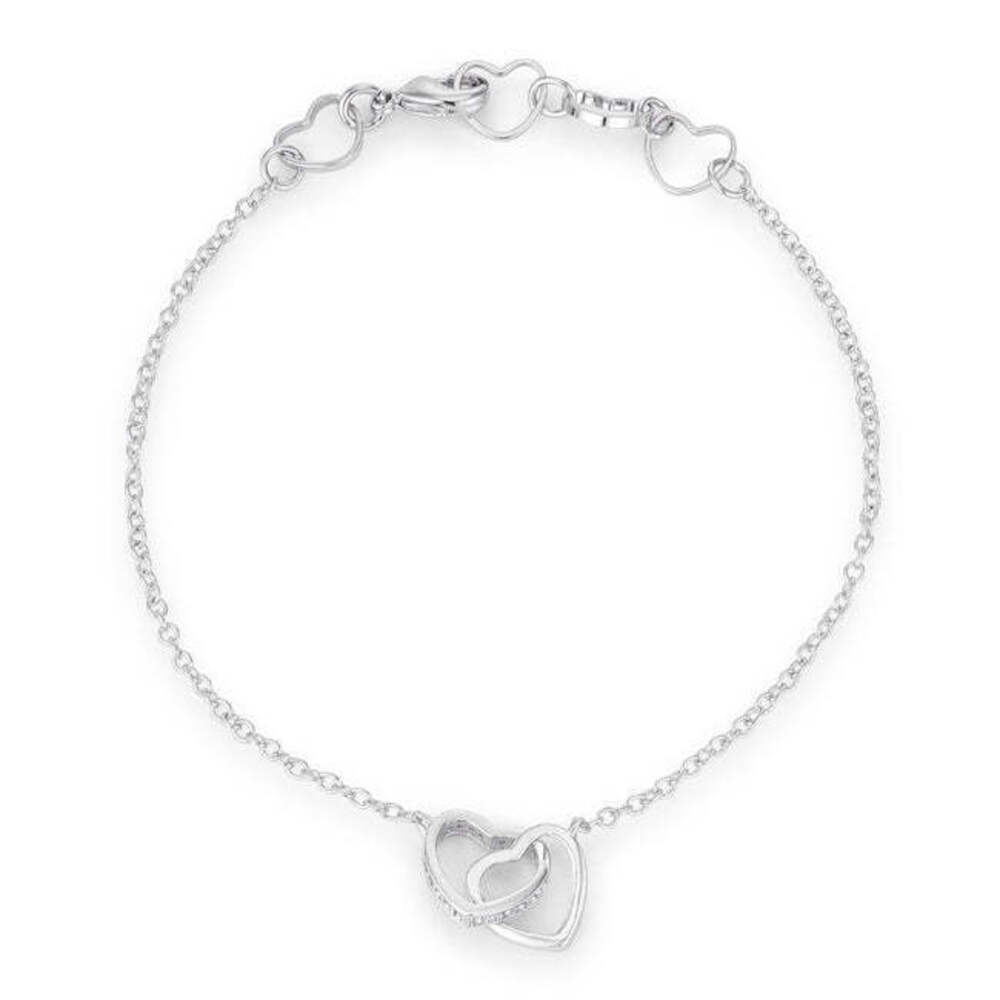 Rudy 0.25ct CZ Rhodium Reindeer Charm Bracelet